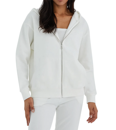 Women's polyester wool loop hooded zipper hoodie LTW20618 - 健康布-220g/S