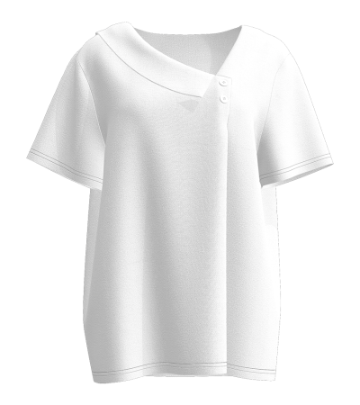 Irregular collar T-shirt A0022 - 仿棉-200g/S