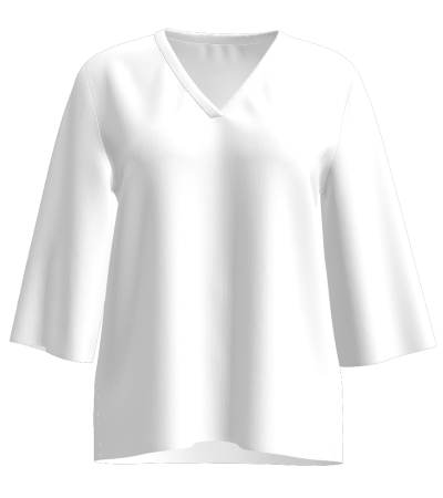 Women's imitation cotton V-neck 7-point sleeve T-shirt LTW20374 - 仿棉-180g/S