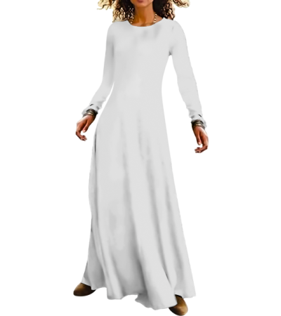 Long sleeve dress R0114 - 仿棉-180g/S