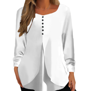 Women's imitation cotton drawframe round neck long sleeve T-shirt LTW20108 - 仿棉-180g/S