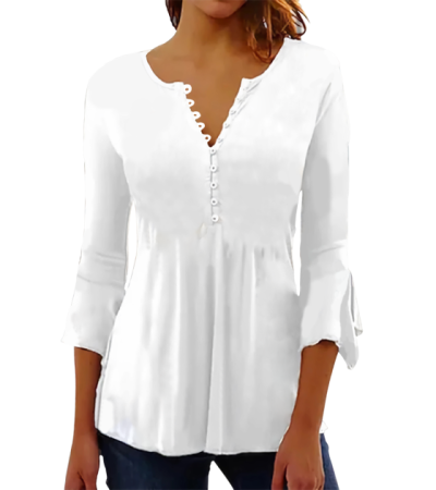 Women's digital pre-press center 10 button round collar -LTW20354 - 仿棉-180g/S
