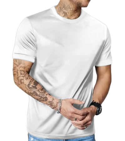 Men's digital printed cotton short sleeve round neck T-shirt -LTM10078 - 仿棉-180g/S