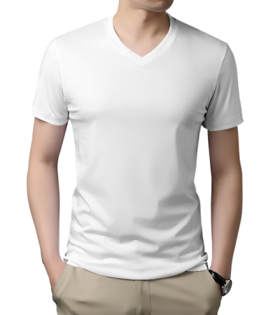 Chicken collar short sleeve A0012 - 牛奶丝-170g/3XS