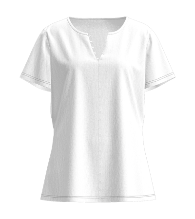 Women's digital printed cotton V-neck short sleeve T-shirt LTW20497 - 仿棉-180g/S
