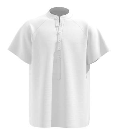 Men's digital printing imitation cotton shoulder short sleeve 6-button patch Henry LTM10088 - 仿棉-180g/S