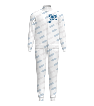 男士有门襟插肩有脚口立领拉链卫衣套装-R0162X - 健康布-220g/S