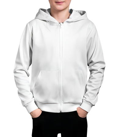 Children's single-layer hooded zip-up shirt R0129 - 健康布-220g/110
