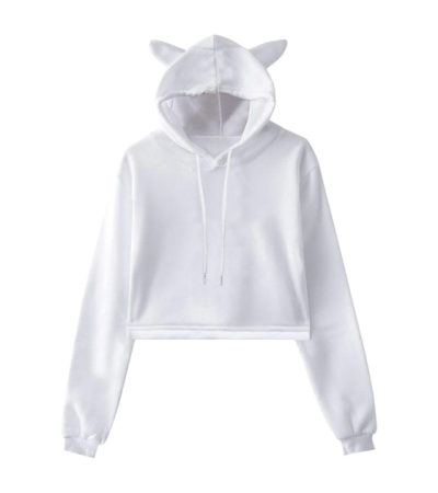 3D Cat Ear Hoodie Midriff (A0011) - 空气层-220g/S