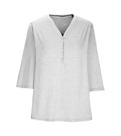 Women's V-neck top A0059 - 仿棉-200g/L