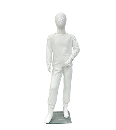 Round sleeve homewear set R0093 for children - 仿棉-180g/100