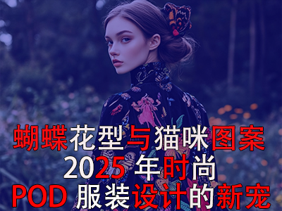 蝴蝶花型与猫咪图案：2025年时尚POD服装设计的新宠