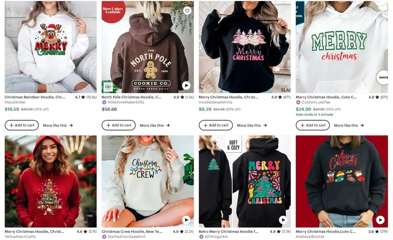  Six popular Christmas hoodies 