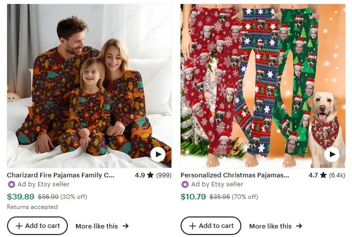  Christmas clothing six popular clothing family pajamas, home clothes 