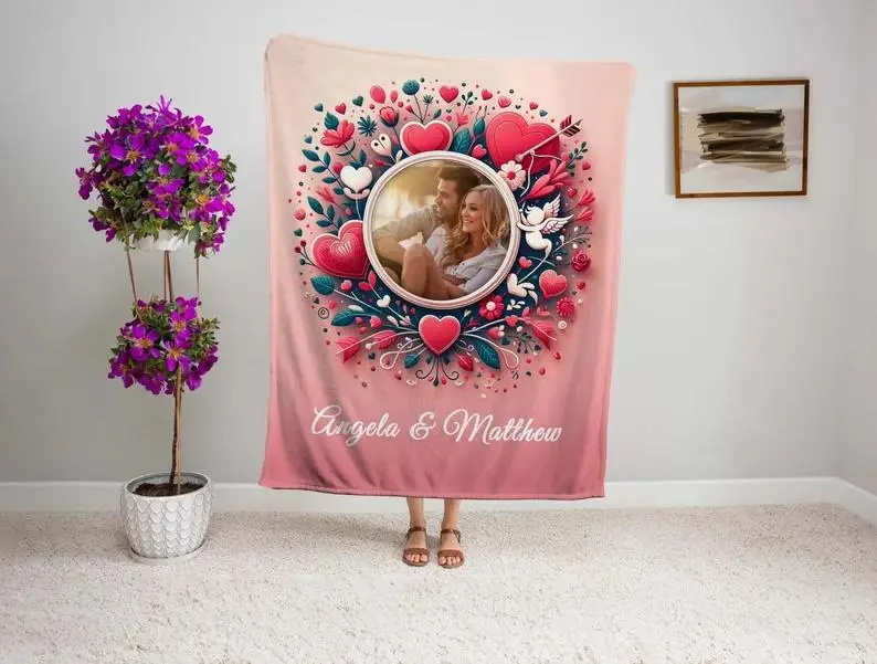  Warm personalized custom blanket creative love 