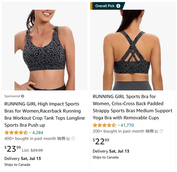  Cross-border selection, sports bra hot sale in sportswear category 