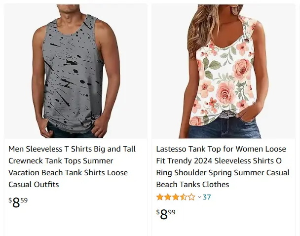  Cross-border selection, sportswear category vests and T-shirts are hot 