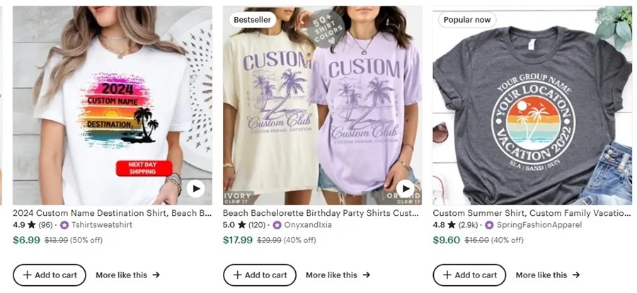  Destination theme of customized T-shirt for family travel 