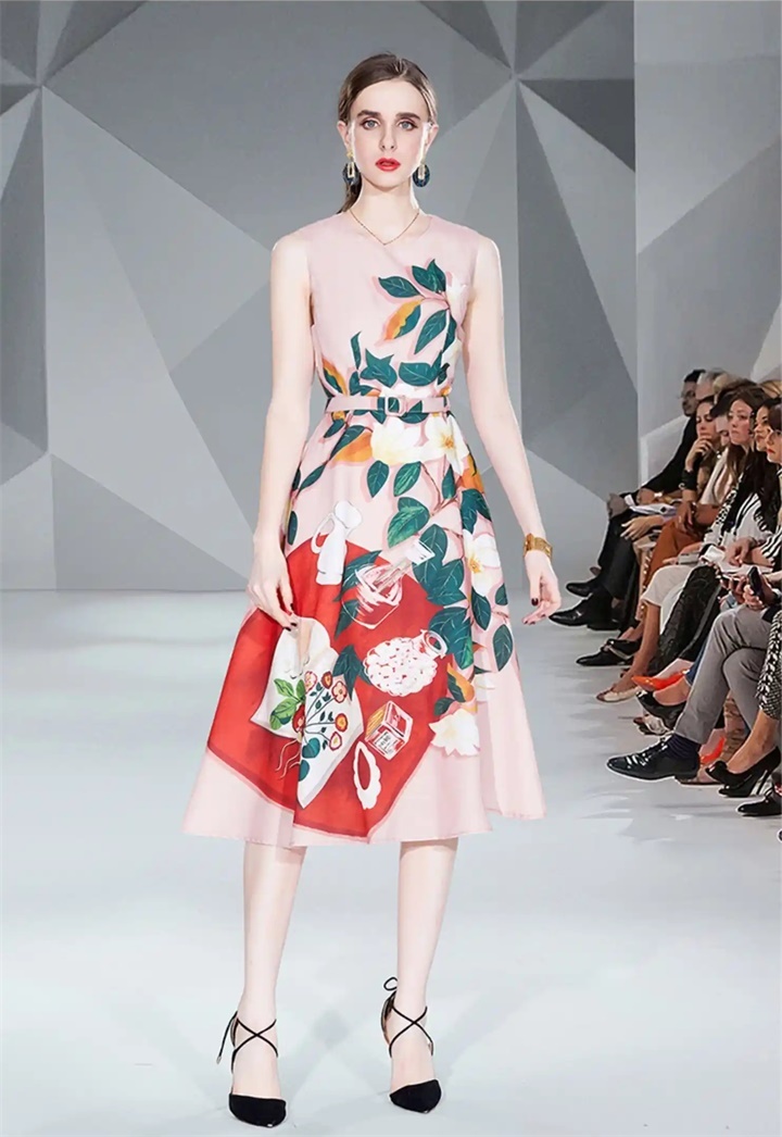  full-print slim dress 