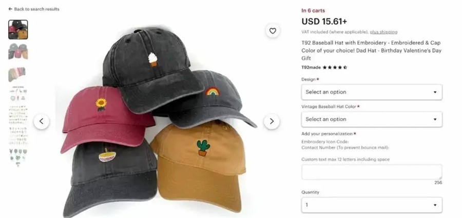 Etsy Cross border platform pod custom hat 
