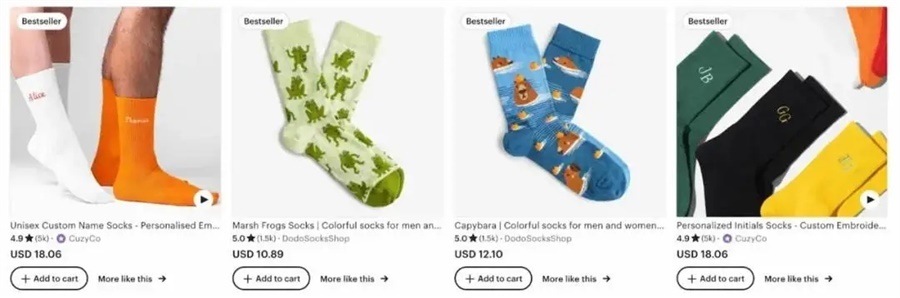 Etsy cross-border platform pod custom socks 
