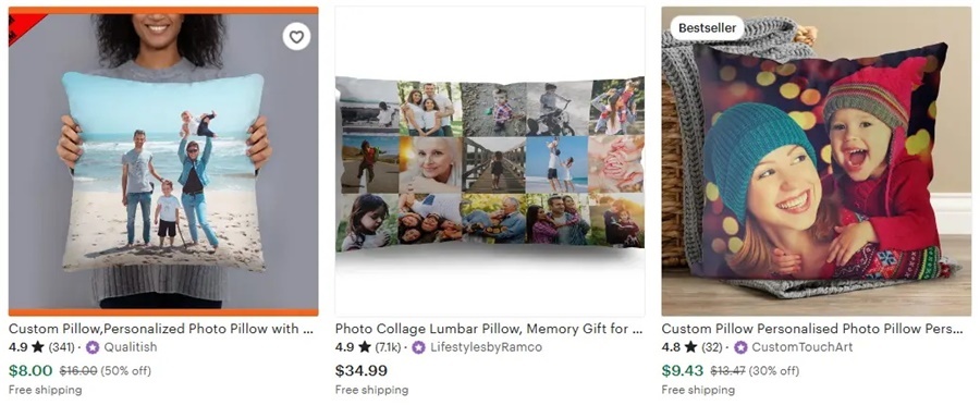  Popular custom pillow design theme family photo pillow 