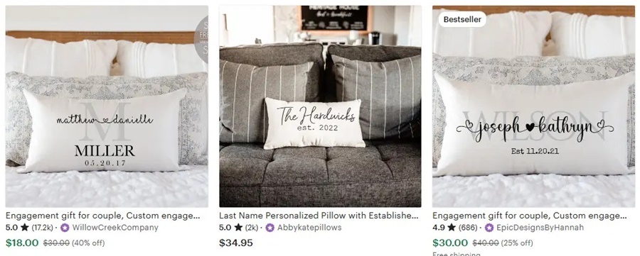  Popular custom pillow design theme romantic elements pillow 