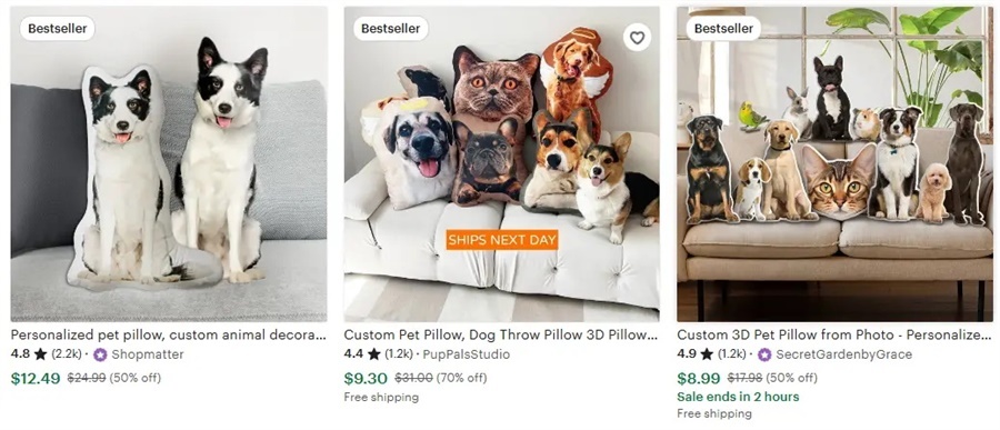  Popular custom pillow design theme pet pillow 