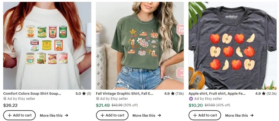  Cross-border selection ideas, autumn and winter T-shirt design elements recommended autumn food 