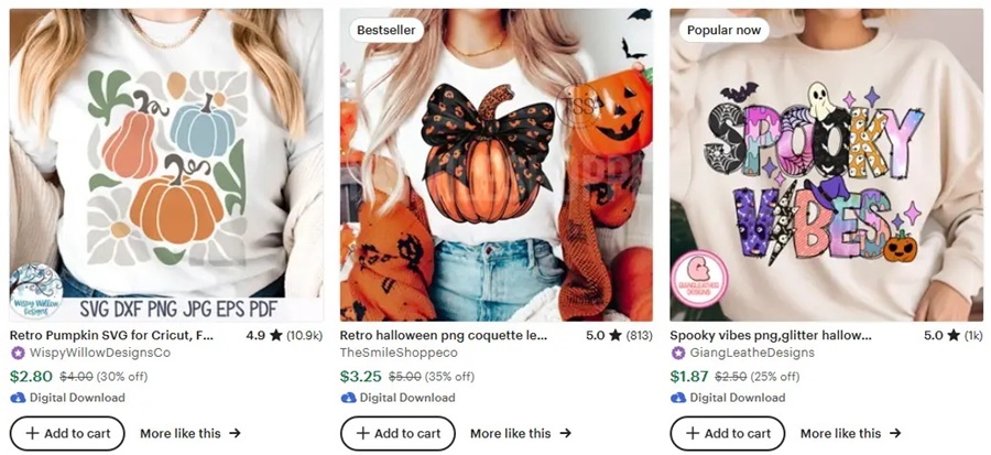  Cross-border selection ideas, autumn and winter T-shirt design elements recommended Halloween elements 