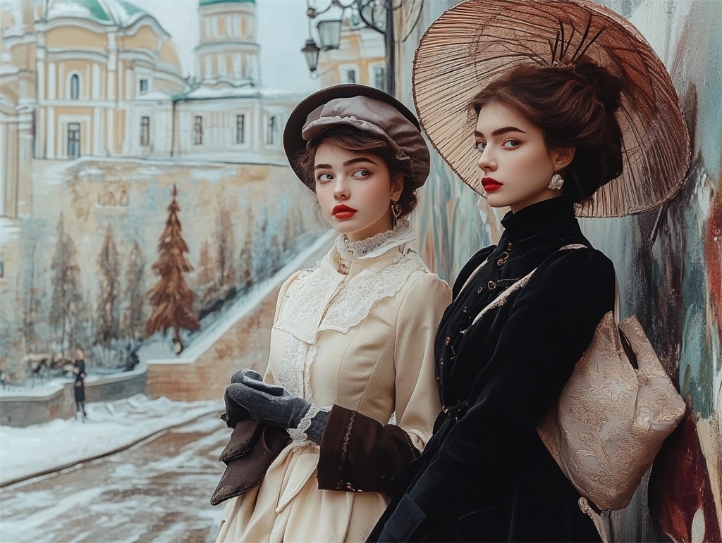  [POD clothing attention] Russian women's clothing fashion trend: retro and modern blend of beauty 